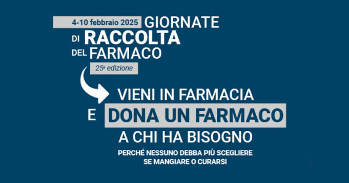 Tornano le Giornate di raccolta del farmaco: si possono donare farmaci da oggi a lunedì 10 febbraio